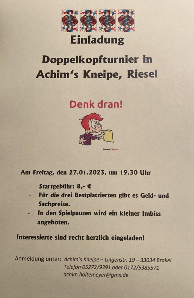 Doppelkopfturnier 2022 – Riesel